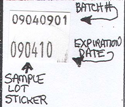Rx O2 Lot Sticker (Rxo2 Lot Sticker)